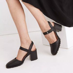 The Claudie Heeled Lugsole Mary Jane in Leather